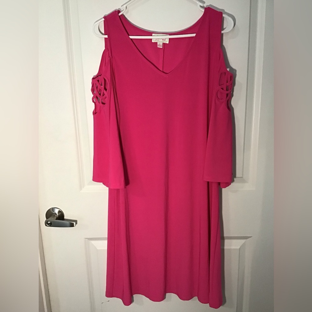 Cold Shoulder Pink Dress Size L